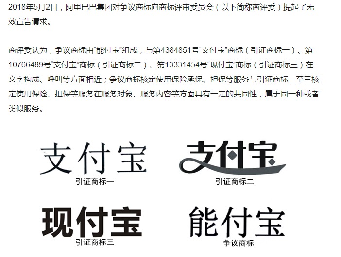 “支付寶”商標(biāo)遭碰瓷？阿里無效“能付寶”、“追付寶”商標(biāo)？