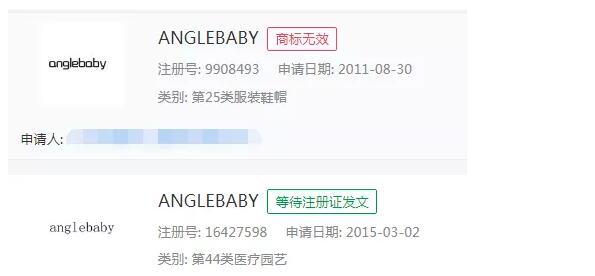 Angelababy不是一個女星！而是百余件商標(biāo)名稱！