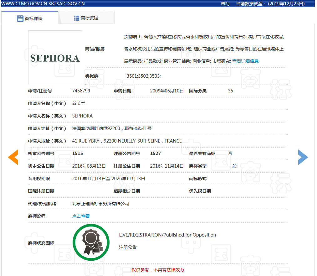 美妝巨頭絲芙蘭被東莞某公司搶注商標了？