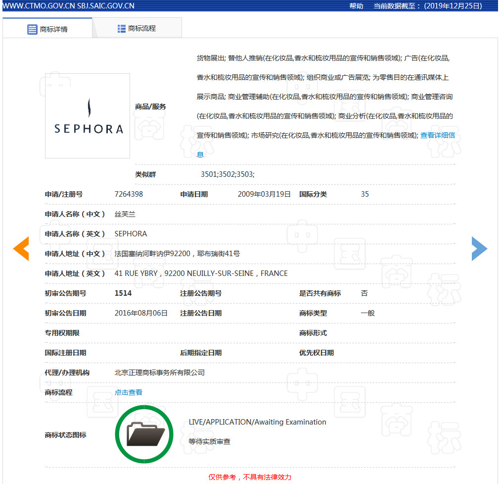 美妝巨頭絲芙蘭被東莞某公司搶注商標了？