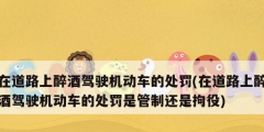 在道路上醉酒駕駛機(jī)動(dòng)車(chē)的處罰(在道路上醉酒駕駛機(jī)動(dòng)車(chē)的處罰是管制還是拘役)
