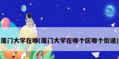 廈門大學在哪(廈門大學在哪個區(qū)哪個街道)