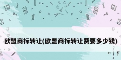 歐盟商標(biāo)轉(zhuǎn)讓(歐盟商標(biāo)轉(zhuǎn)讓費要多少錢)